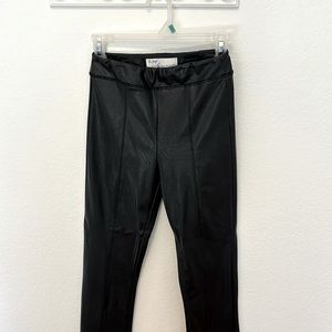 Black Leather Flare Pants